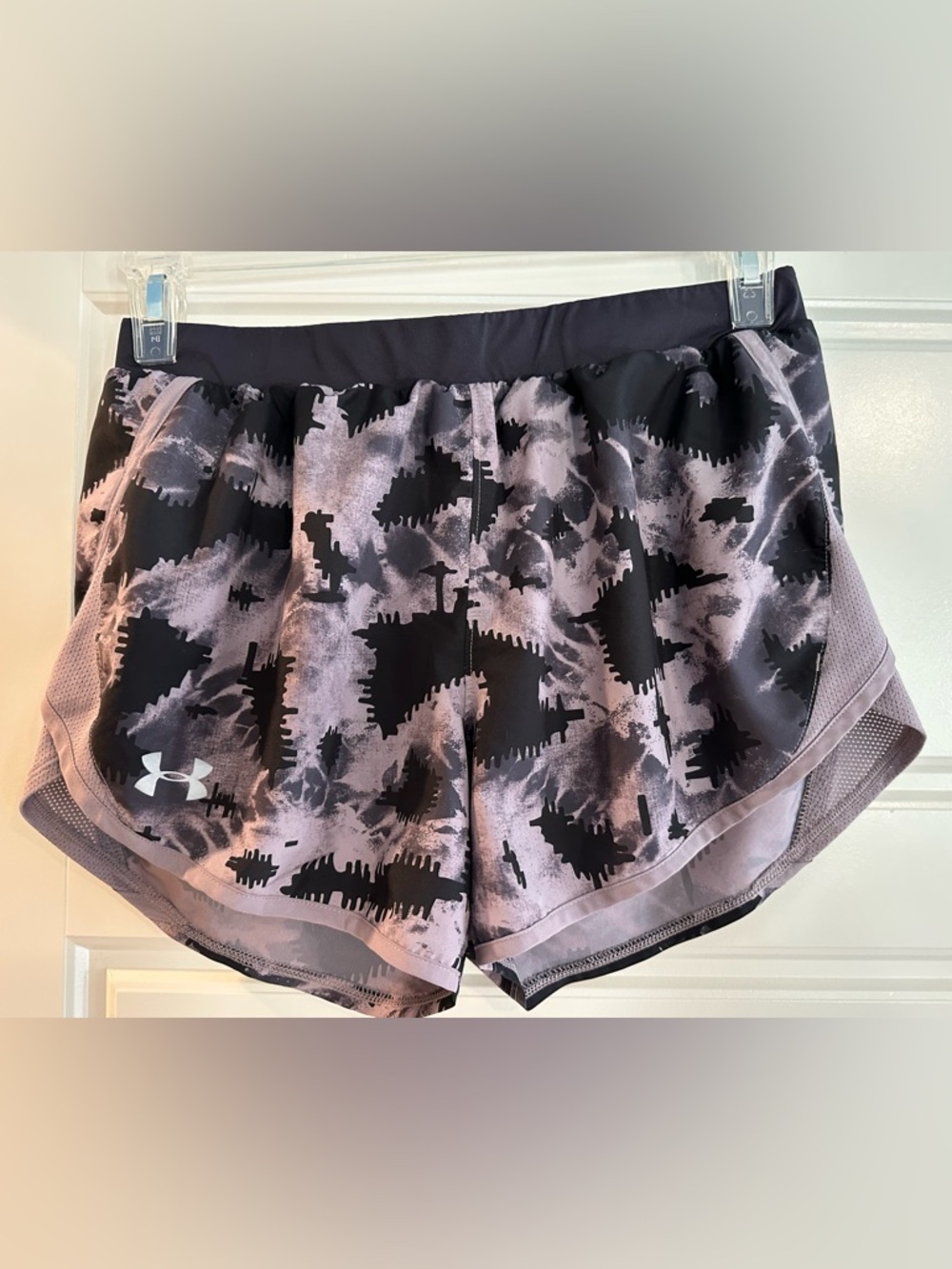 Under Armour Women's Gray/Lilac Camo Running Shorts